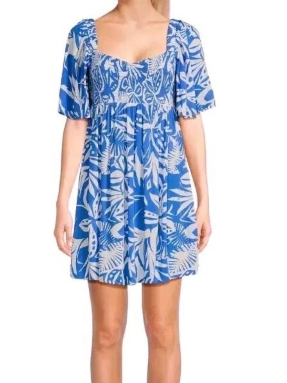Roxy Golden Dawn Selva Flora Smocked Top Mini Dress